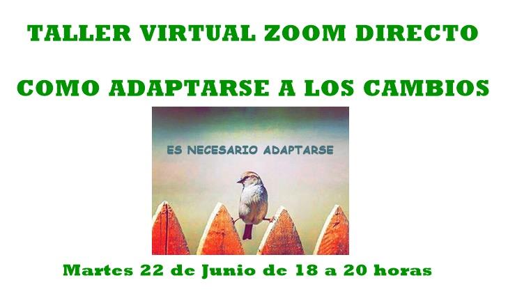 COMO ADAPTARSE A LOS CAMBIOS -Taller Virtual Zoom directo