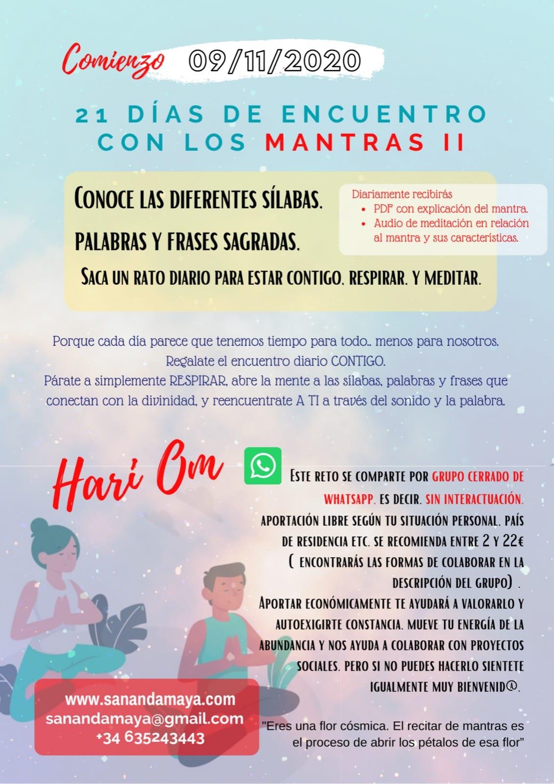 21 DIAS DE ENCUENTRO CON LOS MANTRAS