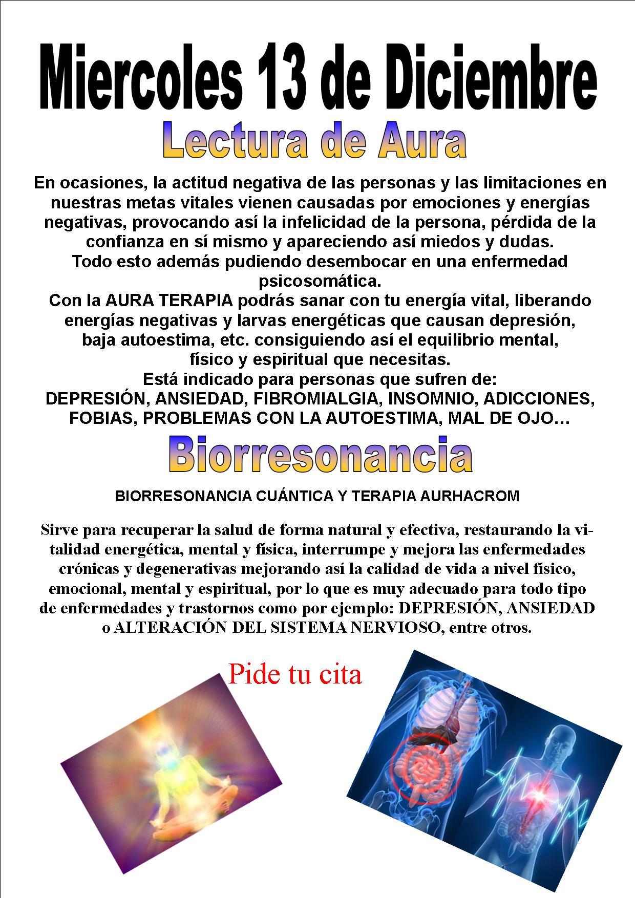 Lectura de aura o Terapia de Biorresonancia