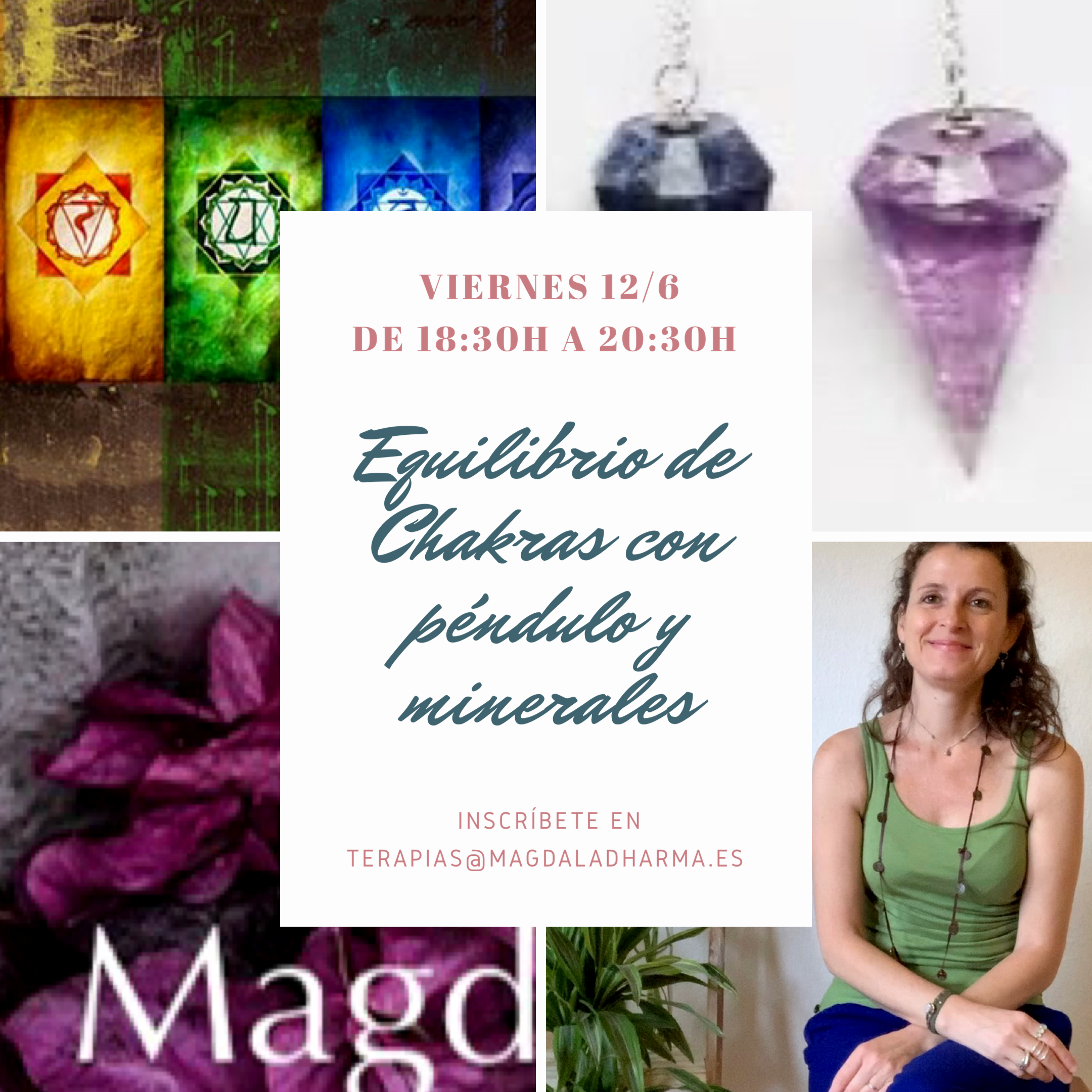 Taller de equilibrio de Chakras con péndulo y minerales
