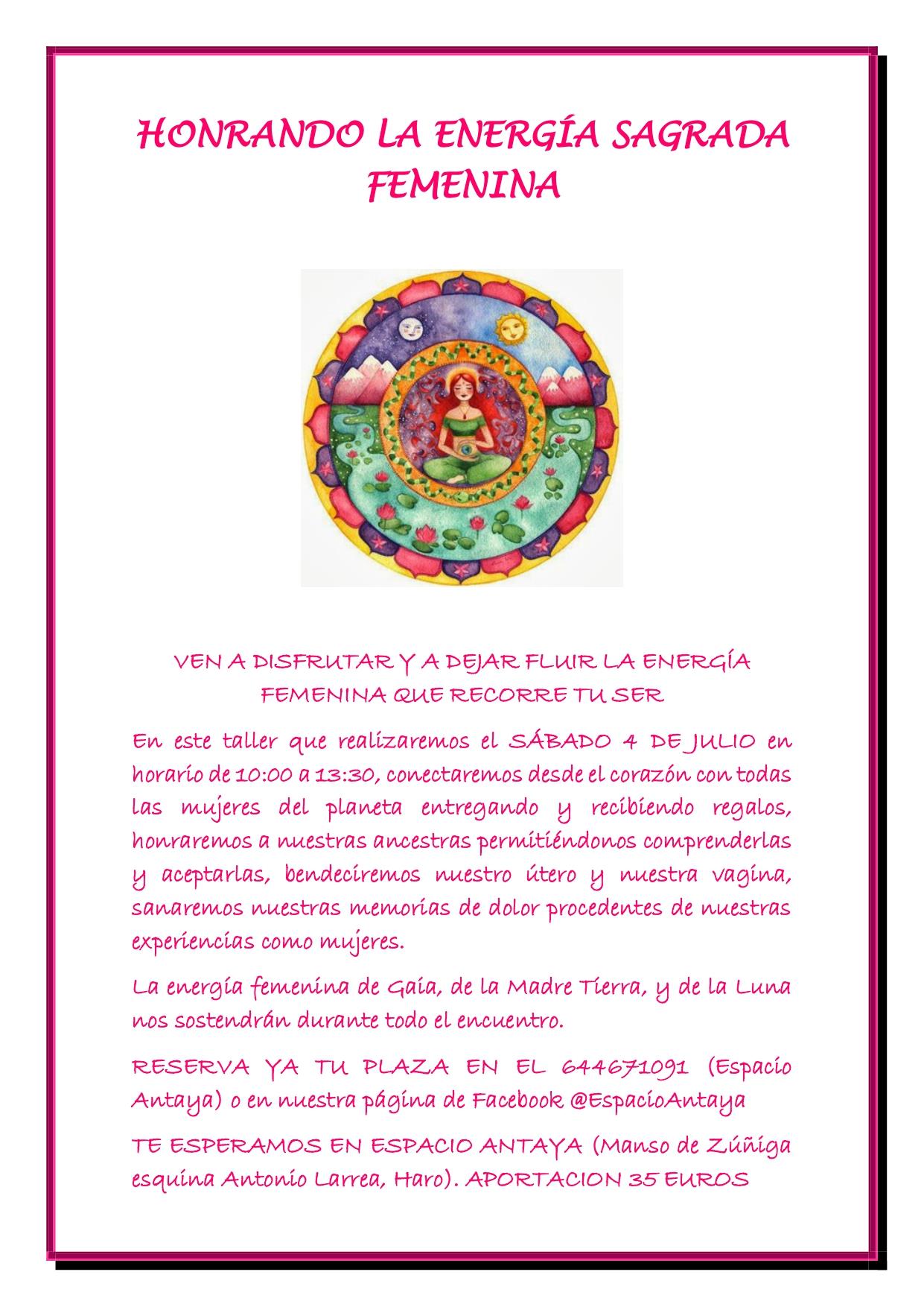 HONRANDO LA ENERGÍA SAGRADA FEMENINA