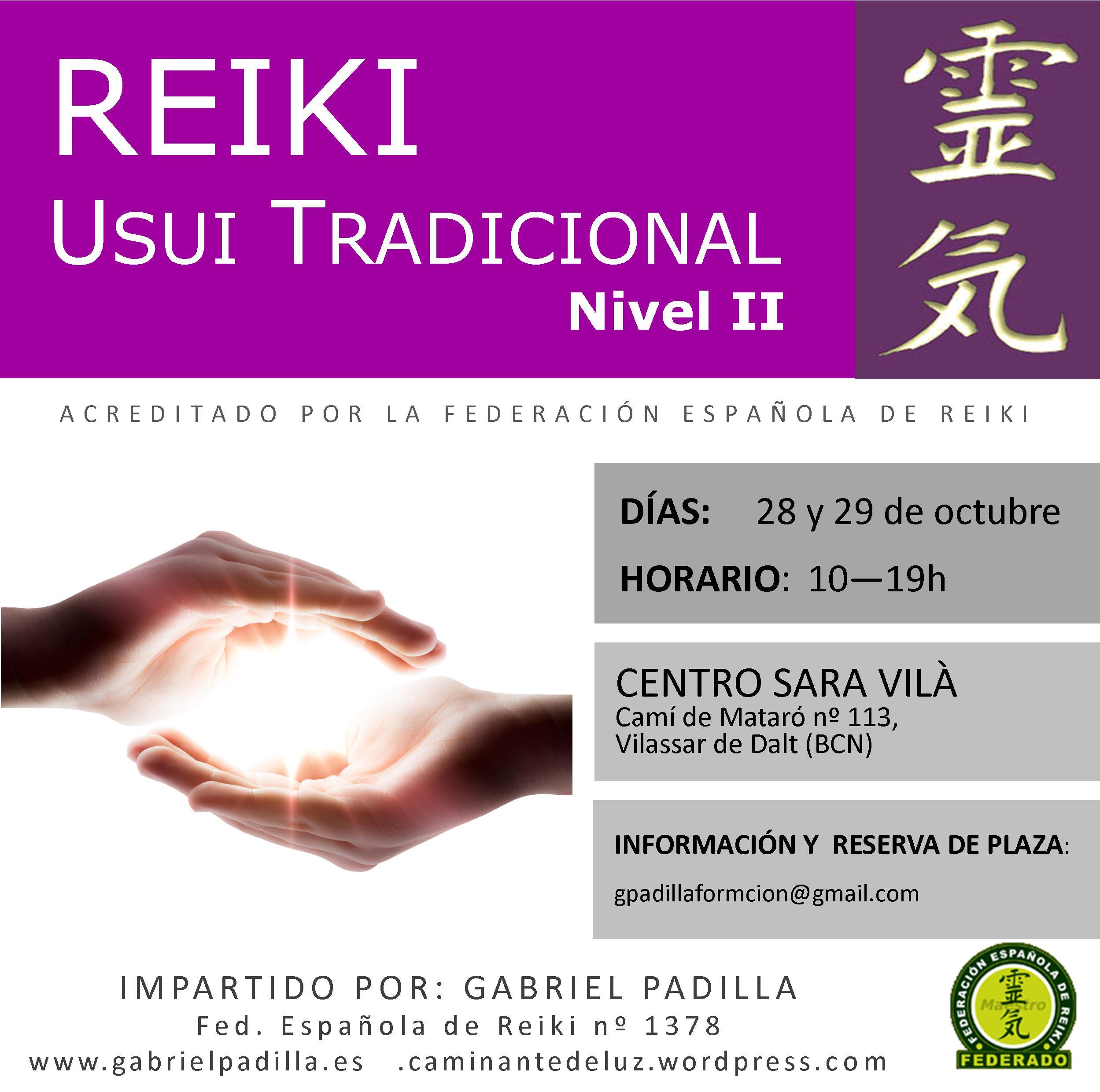 Reiki (Sist. Usui Tradicional).Nivel II