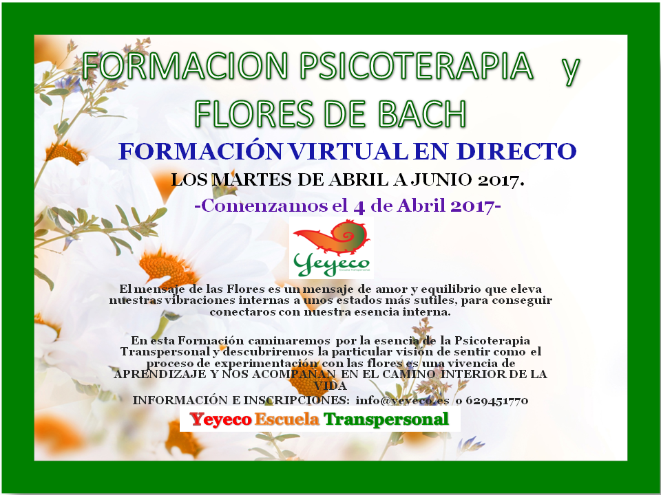 PSICOTERAPIA TRANSPERSONAL Y FLORES DE BACH
