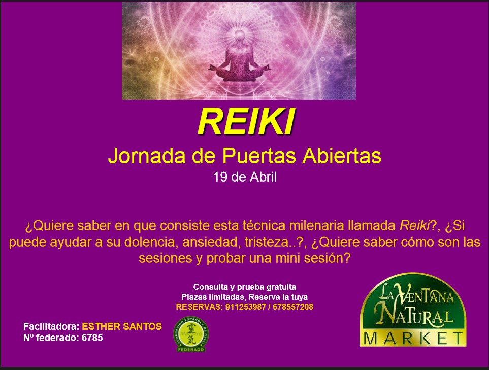 JORNADA REIKI GRATUITO 19 DE ABRIL